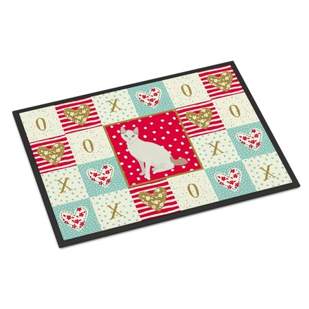 Carolines Treasures 24 x 36 in. Korean Bobtail Cat Love Indoor or Outdoor Mat CK5768JMAT